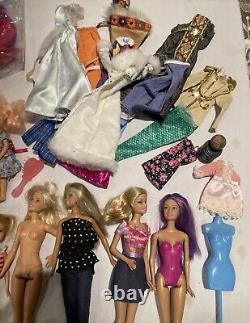 30 Barbie, Disney Princess and Similar Size Dolls Bulk Lot With Accessories/Pets