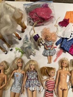 30 Barbie, Disney Princess and Similar Size Dolls Bulk Lot With Accessories/Pets