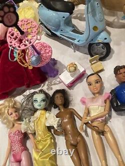 30 Barbie, Disney Princess and Similar Size Dolls Bulk Lot With Accessories/Pets