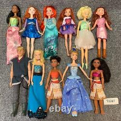 30+ Disney Princes Store Doll Lot Barbie Cinderella Snow White Ariel Moana VGC