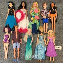 30+ Disney Princes Store Doll Lot Barbie Cinderella Snow White Ariel Moana VGC