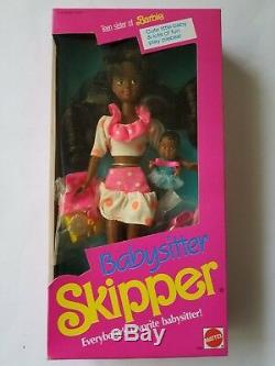 (4) African American Barbie Dolls Skipper, Christie, Bedtime, Special Expression