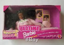 (4) African American Barbie Dolls Skipper, Christie, Bedtime, Special Expression