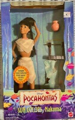 4 Disney Sun Colors Barbie Dolls Pocahontas John Smith Nakoma Kocoum NRFB RARE