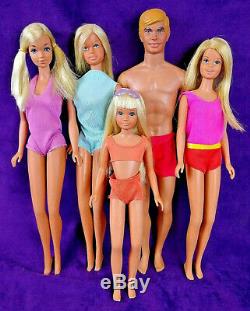 5 Vintage Malibu TNT Mod Doll Lot Barbie Skipper Ken PJ Francie Orig. S/S Towels