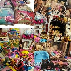 50lb Lot Barbie & Ken dolls Vtg Playsets Doll House, Clothes, Pets, Camper, 90's