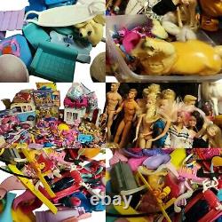 50lb Lot Barbie & Ken dolls Vtg Playsets Doll House, Clothes, Pets, Camper, 90's