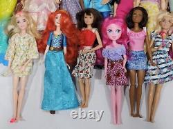 60 Barbie, Disney Princess and Similar Size Dolls Bulk Lot