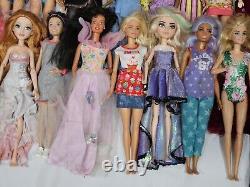 60 Barbie, Disney Princess and Similar Size Dolls Bulk Lot