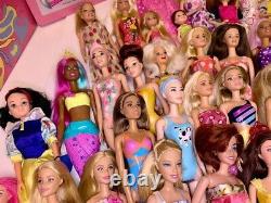 60 Barbie Some Vintage Chelsea Disney Ken. Dolls & Clothes 4 Cases + 10 Gowns