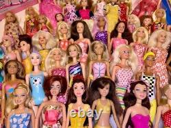 60 Barbie Some Vintage Chelsea Disney Ken. Dolls & Clothes 4 Cases + 10 Gowns