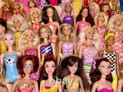 60 Barbie Some Vintage Chelsea Disney Ken. Dolls & Clothes 4 Cases + 10 Gowns