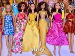 60 Barbie Some Vintage Chelsea Disney Ken. Dolls & Clothes 4 Cases + 10 Gowns