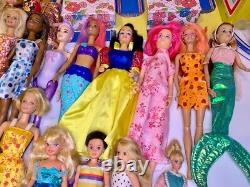 60 Barbie Some Vintage Chelsea Disney Ken. Dolls & Clothes 4 Cases + 10 Gowns