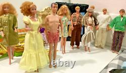 60s 70s 80s Barbie & Ken LOT 10 Dolls Furniture Case Twist Turn Tuesday Taylor