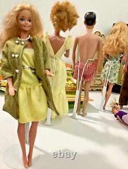 60s 70s 80s Barbie & Ken LOT 10 Dolls Furniture Case Twist Turn Tuesday Taylor