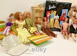 60s 70s 80s Barbie & Ken LOT 10 Dolls Furniture Case Twist Turn Tuesday Taylor