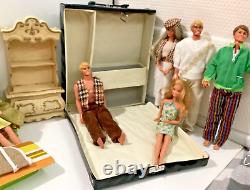 60s 70s 80s Barbie & Ken LOT 10 Dolls Furniture Case Twist Turn Tuesday Taylor