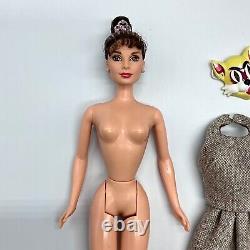 Audrey Hepburn Breakfast At Tiffanys Barbie DOLL & 1998 Cat Mask FASHION Set