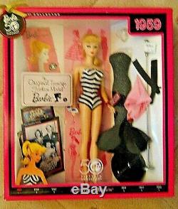 BARBIE 50th ANNIVERSARY LOT OF 6 1959, 1966, 1967, 1971, 1977, 1980. ALL NIB