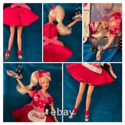 BARBIE Collector ED Coca-Cola Soda Fountain & 4 DOLLS ACCESSUSED 4 DISPLAY ONLY