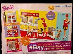 BARBIE MCDONALD'S FUN TIME RESTAURANT PLAYSET 2002 Rare Set 88811 NRFB & MINT