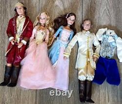 BARBIE PRINCESS & PAUPER Singing Erika Anneliese Julian Dominic RARE Lot All 4