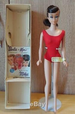 BARBIE Vintage Swirl Ponytail Brunette (1964-65) Wrist TagOriginal BoxMint MIB