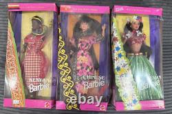 BARBIE World Ghanian Irish Polynesian Chinese Kenyan 93-96 MATTEL 5 Doll Lot