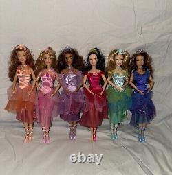 Barbie 12 Dancing Princesses Full Set Lot! MATTEL Prince Horse Carriage Stands