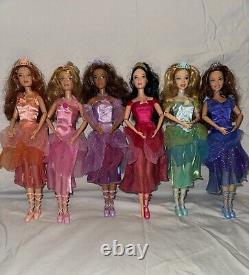 Barbie 12 Dancing Princesses Full Set Lot! MATTEL Prince Horse Carriage Stands