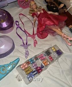 Barbie 12 Dancing Princesses Full Set Lot! MATTEL Prince Horse Carriage Stands