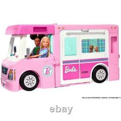 Barbie 3-In-1 Dreamcamper Vehicle Pool Truck Boat 50 Accessories Kids Girls Fun