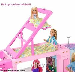 Barbie 3-In-1 Dreamcamper Vehicle Pool Truck Boat 50 Accessories Kids Girls Fun