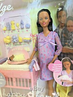 Barbie African American Midge & Baby Happy Family Pregnant Bump Doll Mom 2002