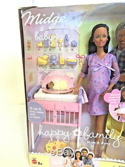 Barbie African American Midge & Baby Happy Family Pregnant Bump Doll Mom 2002