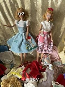Barbie BFF Blonde MIDGE Dolls Freckles Vintage 1960's W Lg Case & Lots Of Extras