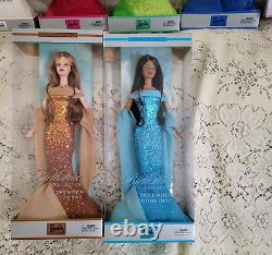 Barbie BIRTHSTONE COLLECTION Dolls 2002 Lot Emerald OPAL Garnet RUBY Pearl Doll