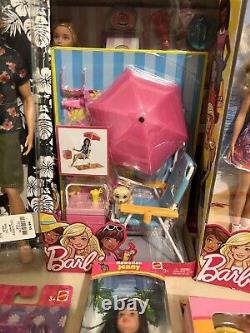 Barbie Beach Chair Umbrella Dolls And Accessories Playset Mattel Lot 6