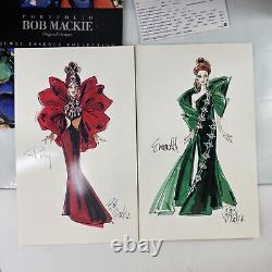 Barbie Bob Mackie Jewel Essence Collection SET OF 4 Dolls & Portfolio Prints NEW