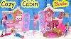 Barbie Cozy Cabin Life In The Dreamhouse Sisters House Playset Skiing Snowboarding Toy Unboxing