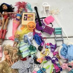 Barbie Doll Lot Disney And Others Huge Mixed Clothes- 45 dolls Accessories