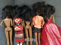 Barbie Doll Lot Of 10 African American Female Dolls Black F12