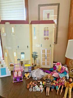 Barbie Doll Lot Vtg Dollhouse Happy Family Pregnant Midge Smart House Baby Food