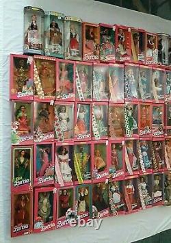 Barbie Dolls Of The World Lot Of 58 Mattel Vintage 1979-2014 Era Collection NRFB