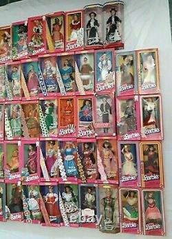 Barbie Dolls Of The World Lot Of 58 Mattel Vintage 1979-2014 Era Collection NRFB