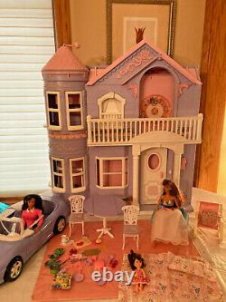 Barbie Dolls Vtg Lot 50pc Victorian Dream House DOLLHOUSE Elevator Furniture Car