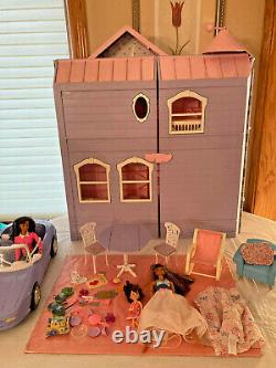 Barbie Dolls Vtg Lot 50pc Victorian Dream House DOLLHOUSE Elevator Furniture Car