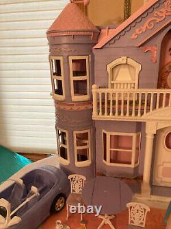 Barbie Dolls Vtg Lot 50pc Victorian Dream House DOLLHOUSE Elevator Furniture Car