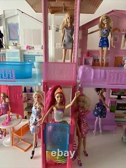 Barbie Estate 3 Story Town House Colourful and Bright Doll House Plus Dolls Toys